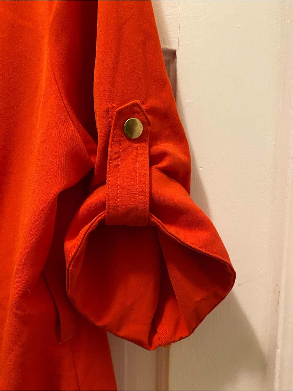 Sharagano Women's Bright Orange Utility Zip-Front Jacket Dress - Picture 7 of 16